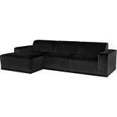 Leo Sectional Sofa w/ Left Hand Facing Chaise in Shadow Grey Velour