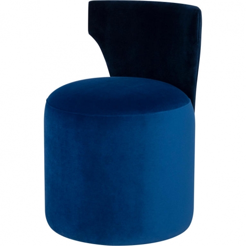 Mina Dining Chair in Dusk Fabric & Sapphire Polyester