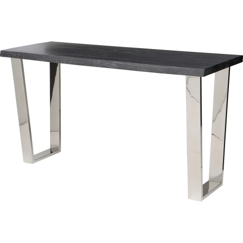 Versailles Console Table w/ Grey Oxidized Top & Polished Stainless Legs