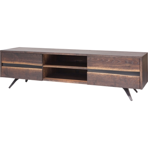 Vega Media TV Stand in Seared Oak w/ Black Legs