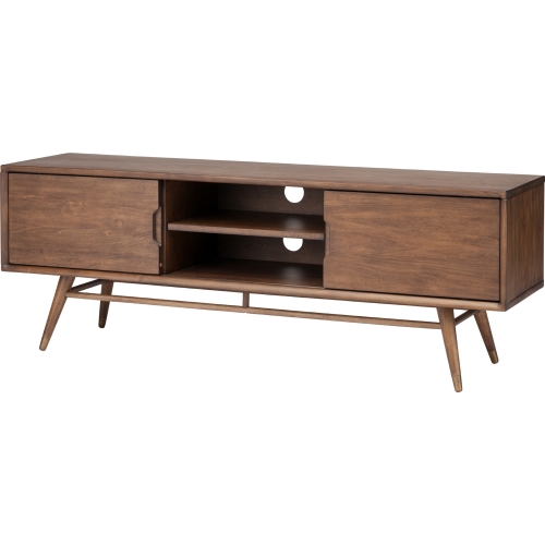 Maarten TV Stand Media Unit in Walnut w/ Splayed Legs