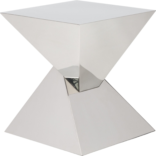 Giza Steel Side Table in Polished Stainless