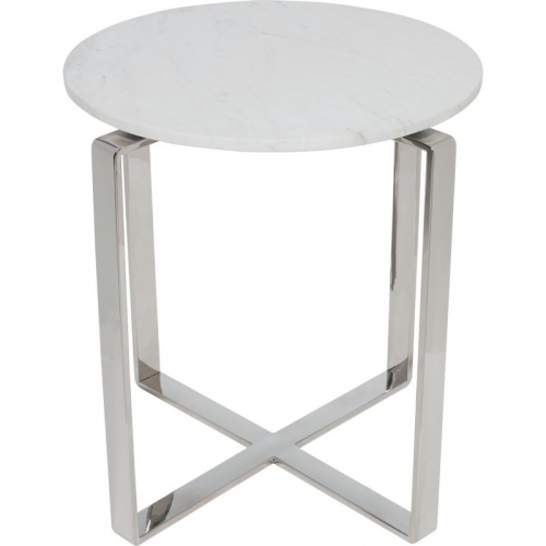 Rosa Marble Side Table in Brown Top