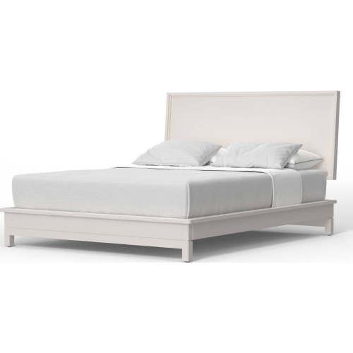 Nova Queen Platform Bed in Chalk White Finish Wood