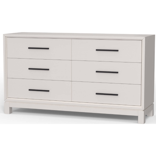 Nova 6 Drawer Dresser in Chalk White Finish Wood