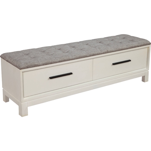 Nova Bench in Chalk White Finish Wood