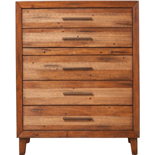 Trinidad 5 Drawer Chest in Toffee Brown Wood