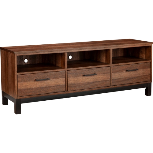 Weston 64" TV Stand Console in Weathered Pine & Black Finish