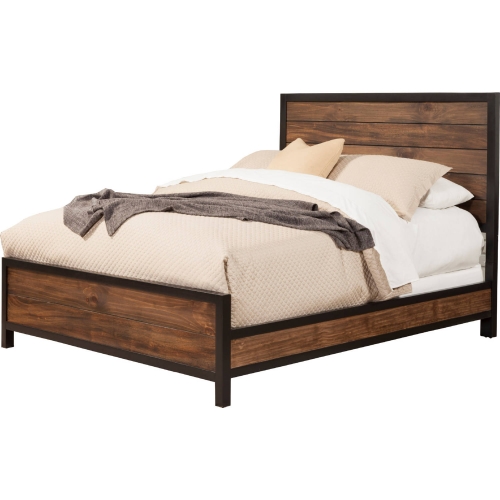 Weston California King Bed in Weathered Pine & Black Finish