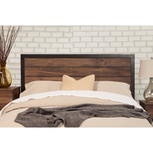 Weston King Headboard in Weathered Pine & Black Finish