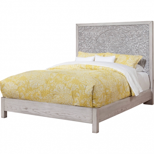 Aria California King Panel Bed in Weathered Light Gray