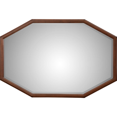 Trig Octagonal Wall Mirror in Aged Brown Wood