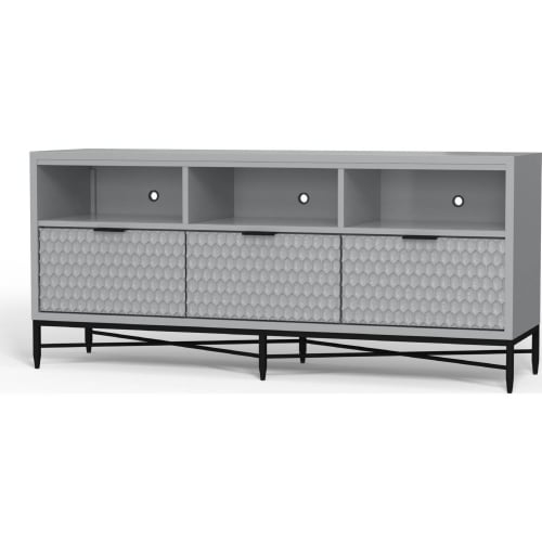 Milo 64" TV Stand Console in Light Slate Grey Finish Wood