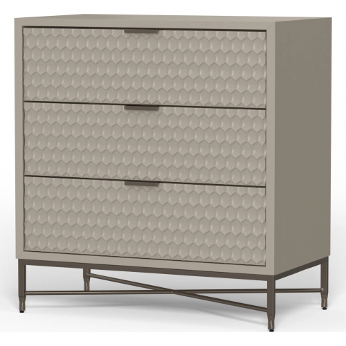 Milo 3 Drawer Chest in Taupe Finish Wood