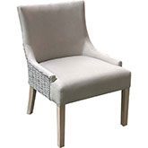 Alfresco Accent Lounge Chair in Washed Wood, Kubu Rattan & Sand Fabric