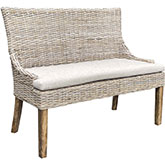 Alfresco Dining Settee in White Fabric