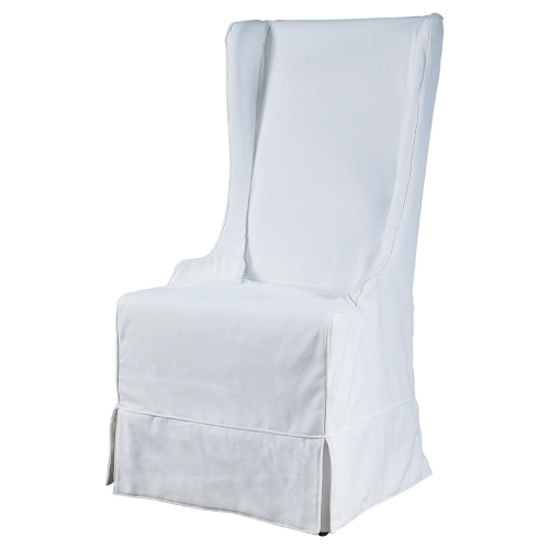 Atlantic Beach Wing Dining Chair in Sunbleached White Linen