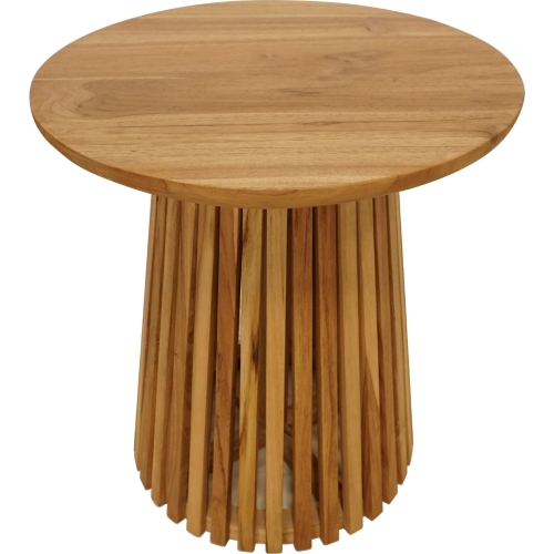 Cape Cod Round End Table in Natural Teak Wood