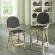 French Bistro Bar Stool in Rattan & Black & Beige All Weather Weave