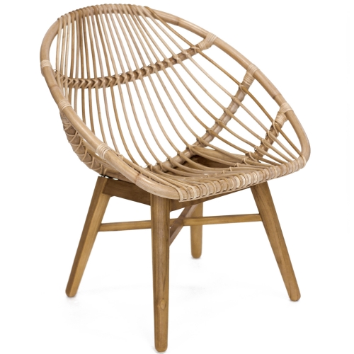 Florida Accent Chair in Rattan & Teak