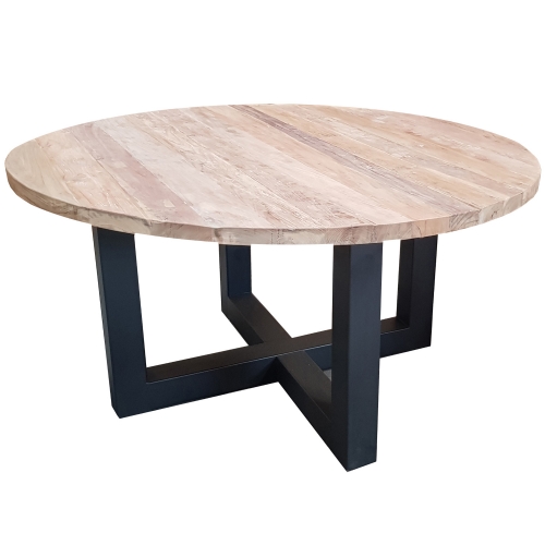 Giorgia 59" Dining Table in Salvaged, Recycled & Reclaimed Teak & Iron