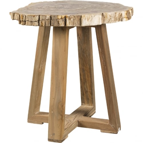 Ibiza Petrified Wood Live Edge End Table