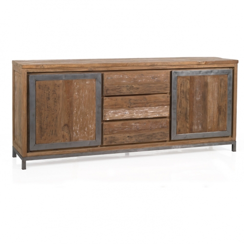 Island Estate Sideboard Buffet in Salvaged, Recycled & Reclaimed Teak & Iron