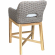 Dunes Outdoor Swivel Counter Stool in Kubu Grey Poly Wicker & White Fabric