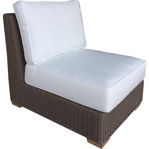 Nautilus Outdoor Armless Chair in Kubu Grey Resin Wicker & Fabric Cushion