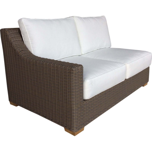 Nautilus Outdoor Left Facing Loveseat in Kubu Grey Resin Wicker & Fabric