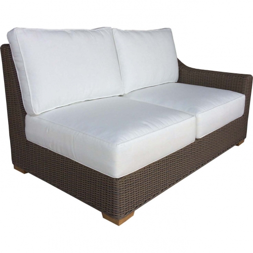 Nautilus Outdoor Right Facing Loveseat in Kubu Grey Resin Wicker & Fabric