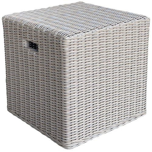 Nautilus Outdoor Cube End Table in Kubu Grey All Weather Weave