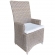 Nico Outdoor Arm Dining Chair in Grey Wicker & White Fabric