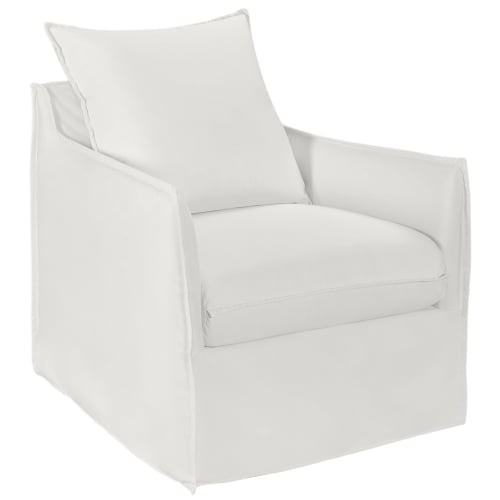 Outdoor Santa Monica Swivel Glider in Natural Canvas