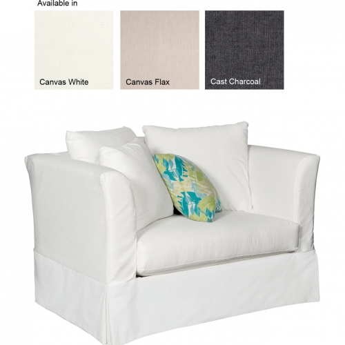 Sunset Beach Extra Wide Chair in Canvas Flax Slipcover