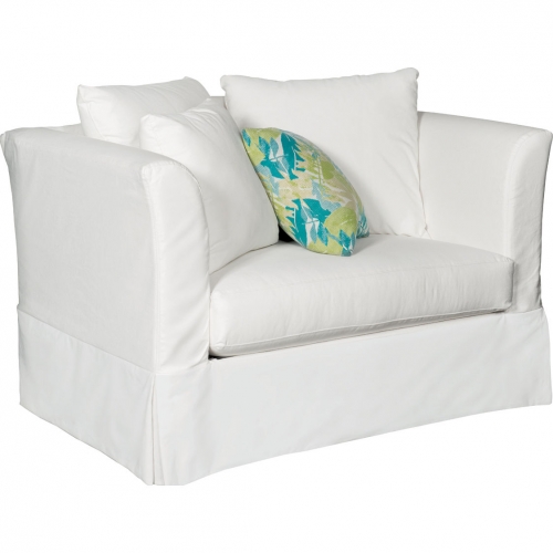 Sunset Beach Extra Wide Chair in Canvas White Slipcover