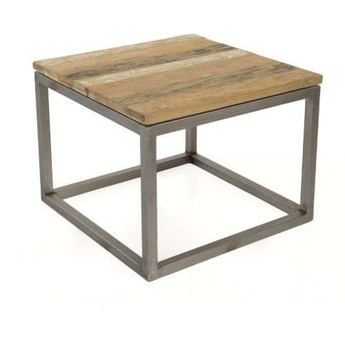 Salamanca End Table in Salvaged, Recycled & Reclaimed Teak & Iron