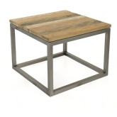 Salamanca End Table in Salvaged, Recycled & Reclaimed Teak & Iron