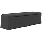 Sandspur Beach Dining Bench in Charcoal Grey Fabric