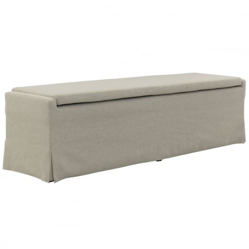 Sandspur Beach Dining Bench in Brushed Linen Fabric