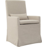 Sandspur Beach Arm Dining Chair in Brushed Linen Slipcover