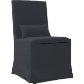 Sandspur Beach Dining Chair in Charcoal Grey Fabric Slipcover