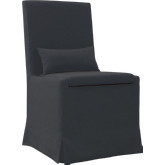 Sandspur Beach Dining Chair with Casters in Charcoal Grey Fabric