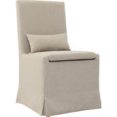 Sandspur Beach Dining Chair with Casters in Brushed Linen