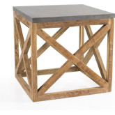 Valencia End Table in Salvaged, Recycled & Reclaimed Teak & Metal