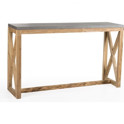 Valencia Console Table in Salvaged, Recycled & Reclaimed Teak & Metal