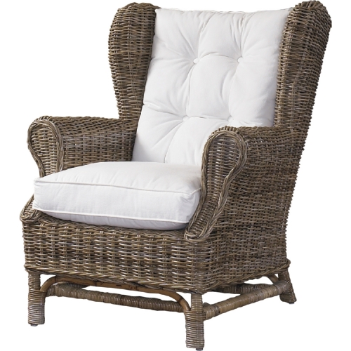 Kubu Wing Chair w/ White Cushion