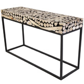 Safari Console Table in Teak Branches & Black Iron