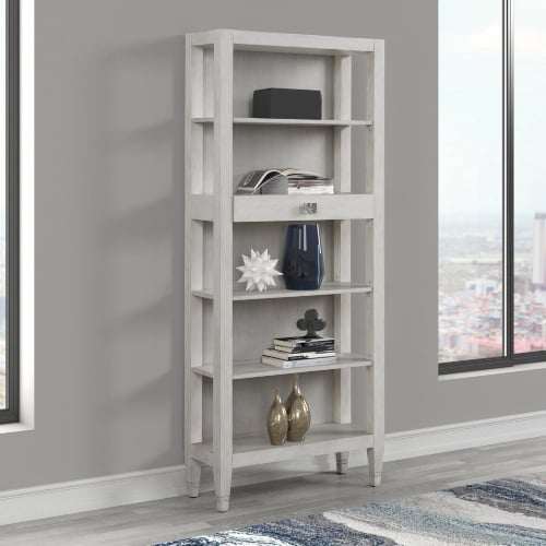 Addison Bookcase in Chiffon White Wood