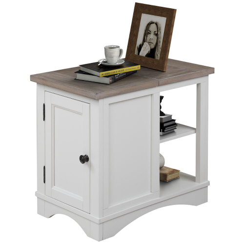 Americana Modern Chairside Table in Cotton White Wood